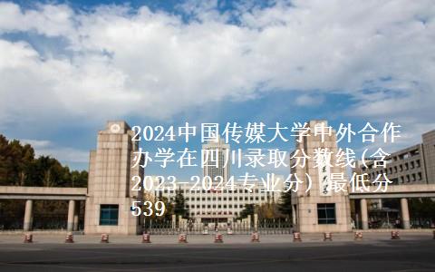 2024中国传媒大学中外合作办学在四川录取分数线(含2023-2024专业分) 最低分539