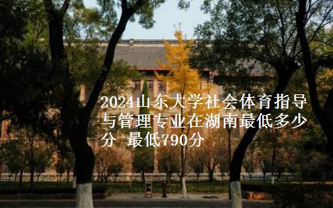 2024山东大学社会体育指导与管理专业在湖南最低多少分 最低790分