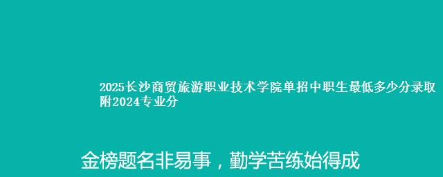 2025长沙商贸旅游职业技术学院单招中职生最低多少分录取 附2024专业分