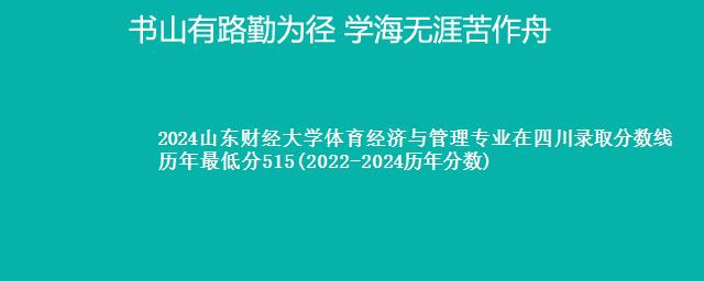 2024山东财经大学体育经济与管理专业在四川录取分数线 历年最低分515(2022-2024历年分数)