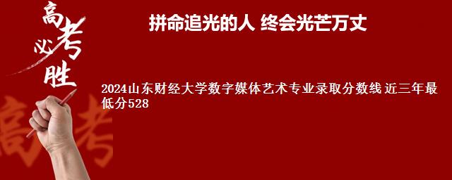 2024山东财经大学数字媒体艺术专业录取分数线 近三年最低分528