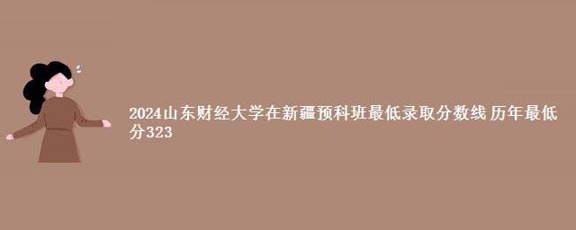 2024山东财经大学在新疆预科班最低录取分数线 历年最低分323