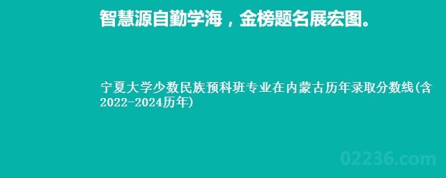 宁夏大学少数民族预科班专业在内蒙古历年录取分数线(含2022-2024历年)