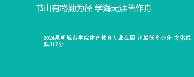 2024昆明城市学院体育教育专业在四 川最低多少分 文化最低317分