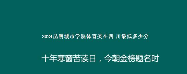 2024昆明城市学院体育类在四 川最低多少分 