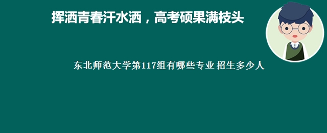 东北师范大学第117组有哪些专业 招生多少人