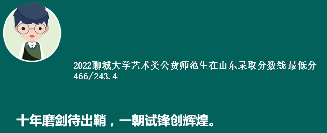 2022聊城大学艺术类公费师范生在山东录取分数线 最低分466/243.4