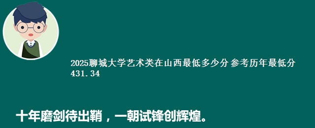 2025聊城大学艺术类在山西最低多少分 参考历年最低分431.34