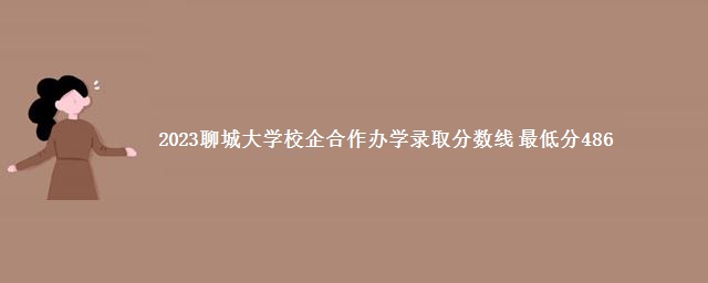 2023聊城大学校企合作办学录取分数线 最低分486