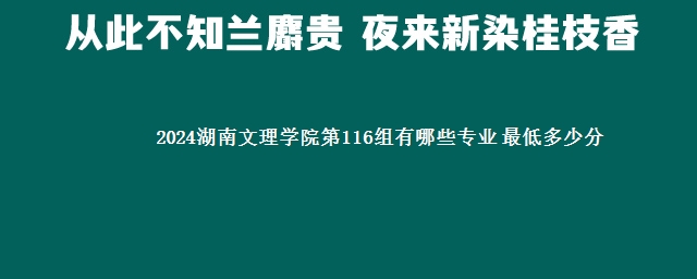 2024湖南文理学院第116组有哪些专业 最低多少分