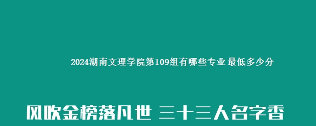 2024湖南文理学院第109组有哪些专业 最低多少分