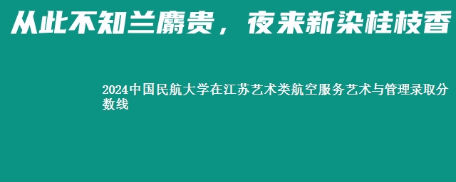 2024中国民航大学在江苏艺术类航空服务艺术与管理录取分数线