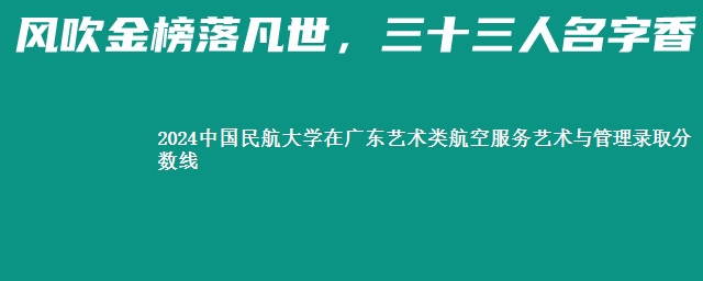 2024中国民航大学在广东艺术类航空服务艺术与管理录取分数线