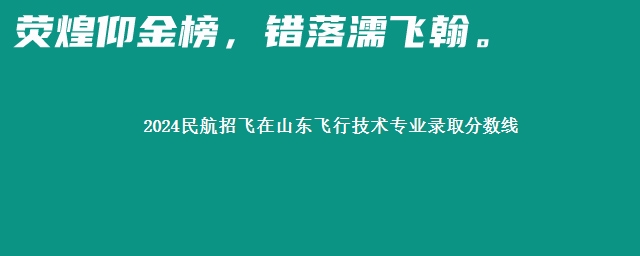 2024民航招飞在山东飞行技术专业录取分数线