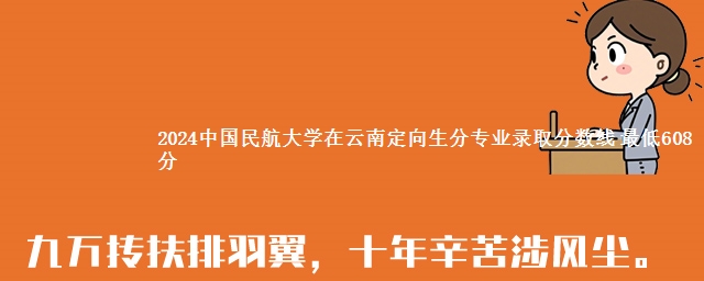 2024中国民航大学在云南定向生分专业录取分数线 最低608分