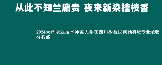 2024天津职业技术师范大学在四川少数民族预科班专业录取分数线