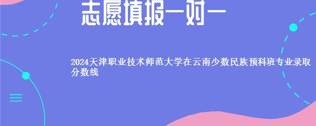 2024天津职业技术师范大学在云南少数民族预科班专业录取分数线