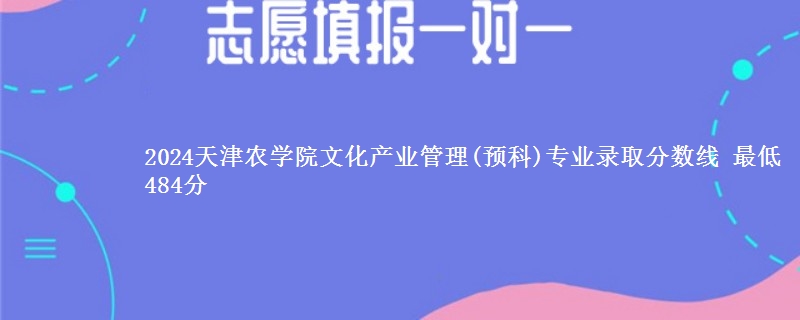 2024天津农学院文化产业管理(预科)专业录取分数线 最低484分