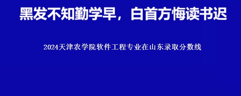 2024天津农学院软件工程专业在山东录取分数线