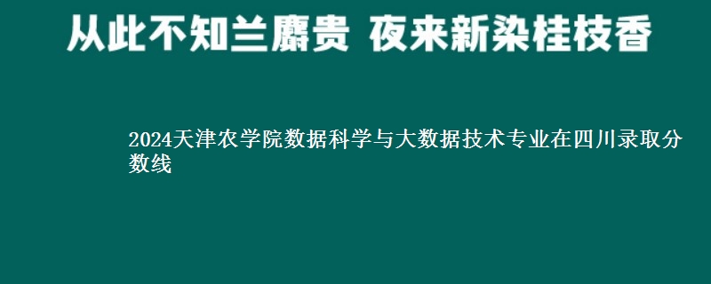 2024天津农学院数据科学与大数据技术专业在四川录取分数线