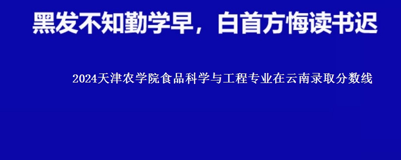 2024天津农学院食品科学与工程专业在云南录取分数线