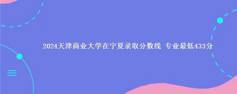 2024天津商业大学在宁夏录取分数线 专业最低433分