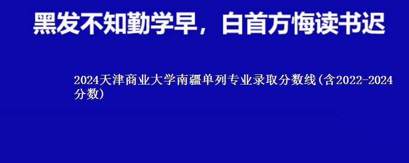 2024天津商业大学南疆单列专业录取分数线(含2022-2024分数)