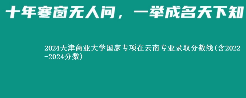 2024天津商业大学国家专项在云南专业录取分数线(含2022-2024分数)