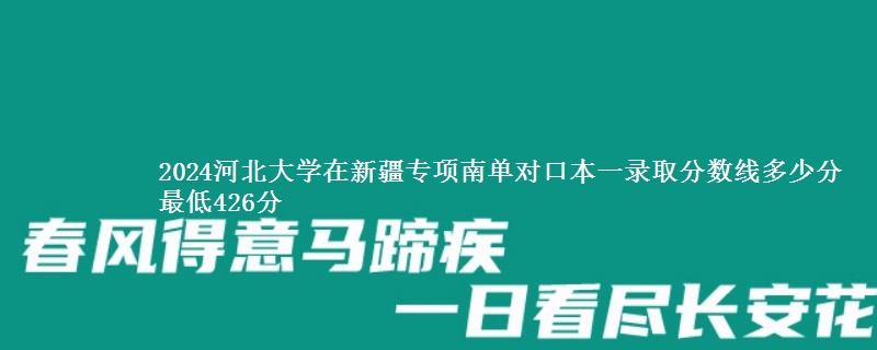 2024河北大学在新疆专项南单对口本一录取分数线多少分 最低426分