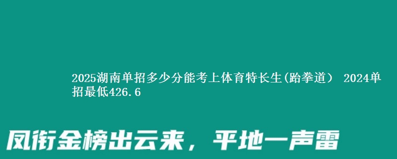 2025湖南单招多少分能考上体育特长生(跆拳道） 2024单招最低426.6