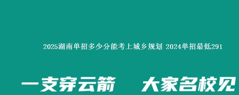 2025湖南单招多少分能考上城乡规划 2024单招最低291