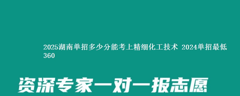 2025湖南单招多少分能考上精细化工技术 2024单招最低360