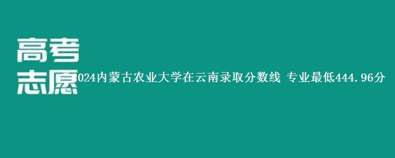 2024内蒙古农业大学在云南的各专业最低分 专业最低444.96分