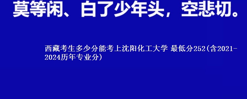 西藏考生多少分能考上沈阳化工大学 最低分252(含2021-2024历年专业分)