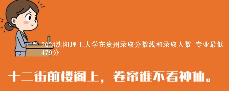 2024沈阳理工大学在贵州录取最低分和录取人数 专业最低479分