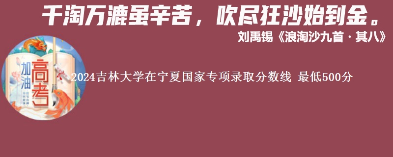 2024吉林大学在宁夏国家专项录取分数线 最低500分