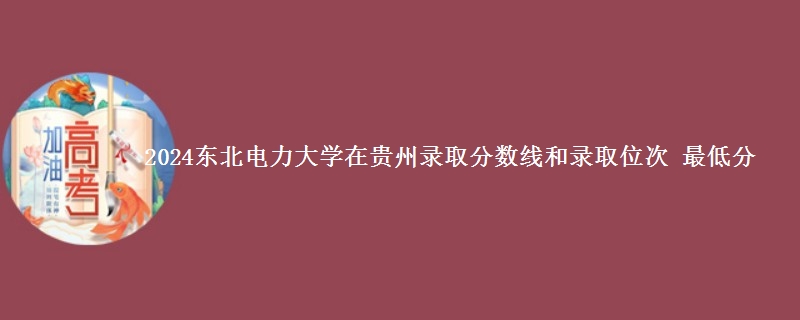 2024东北电力大学在贵州录取最低分和录取人数