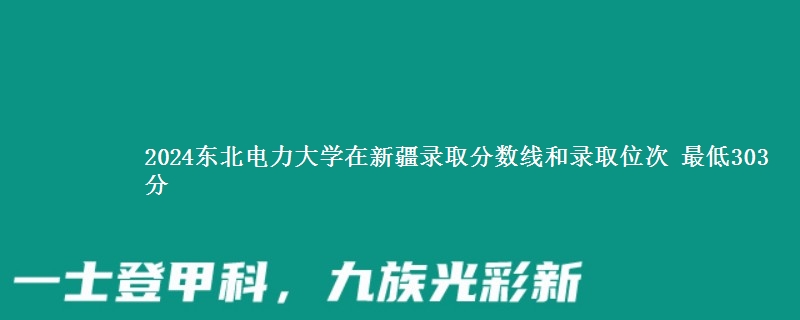 2024东北电力大学在新疆最低分和录取位次 最低303分