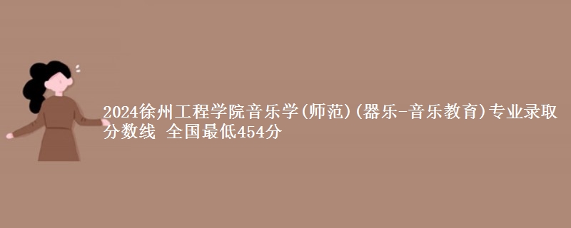 2024徐州工程学院音乐学(师范)(器乐-音乐教育)专业录取分数线 全国最低454分