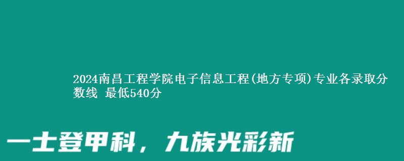 2024南昌工程学院电子信息工程(地方专项)专业各录取分数线 最低540分