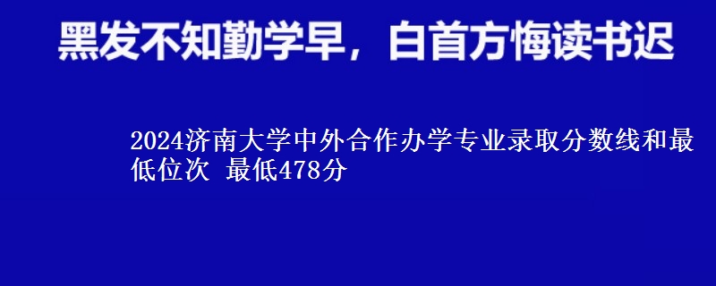 2024济南大学中外合作办学专业录取分数线和最低位次 最低478分