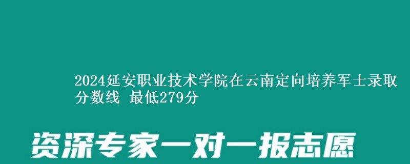 2024延安职业技术学院在云南定向培养军士录取分数线 最低279分