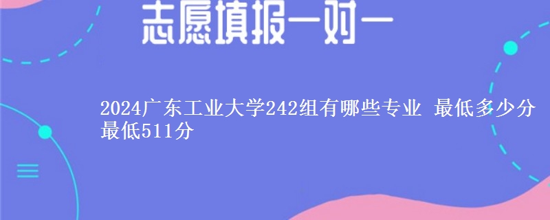 2024广东工业大学242组有哪些专业 最低多少分 最低511分