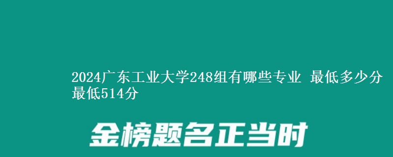 2024广东工业大学248组有哪些专业 最低多少分 最低514分