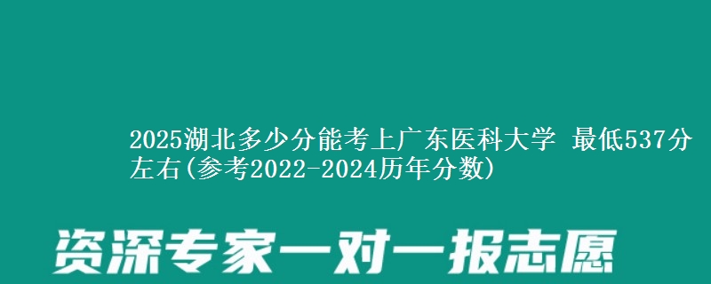 2025湖北多少分能考上广东医科大学 最低537分左右(参考2022-2024历年分数)