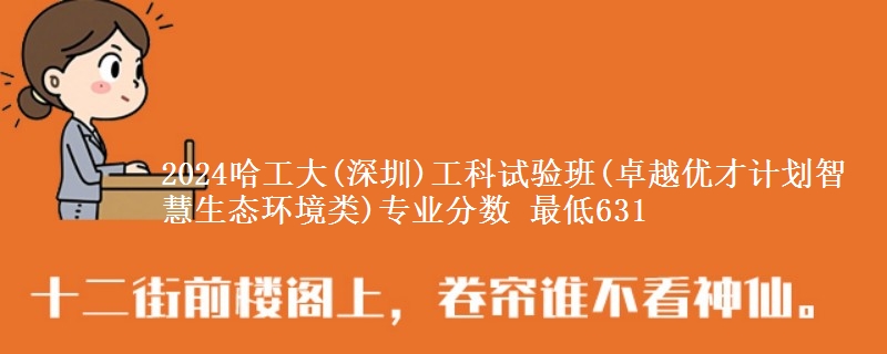 2024哈工大(深圳)工科试验班(卓越优才计划智慧生态环境类)专业分数 最低631