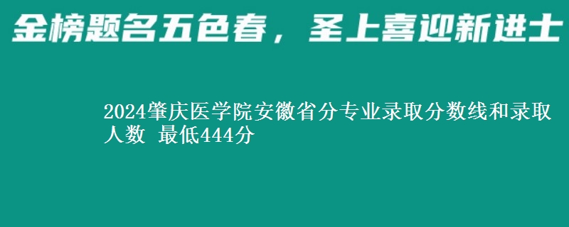 2024肇庆医学院安徽省分专业录取分数线和录取人数 最低444分