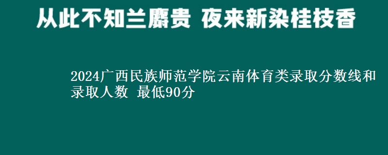 2024广西民族师范学院云南体育类录取分数线和录取人数 最低90分