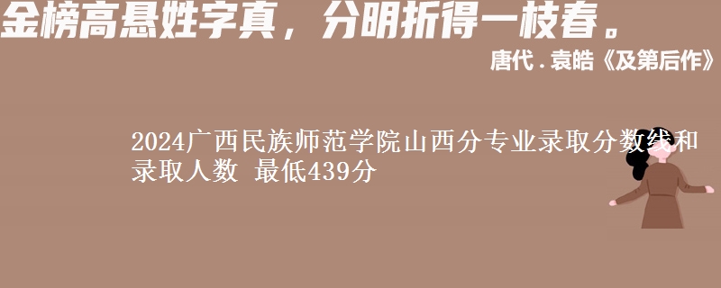 2024广西民族师范学院山西分专业录取分数线和录取人数 最低439分