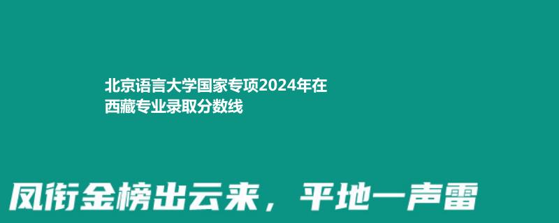 北京语言大学国家专项2024高考西藏专业录取分数线